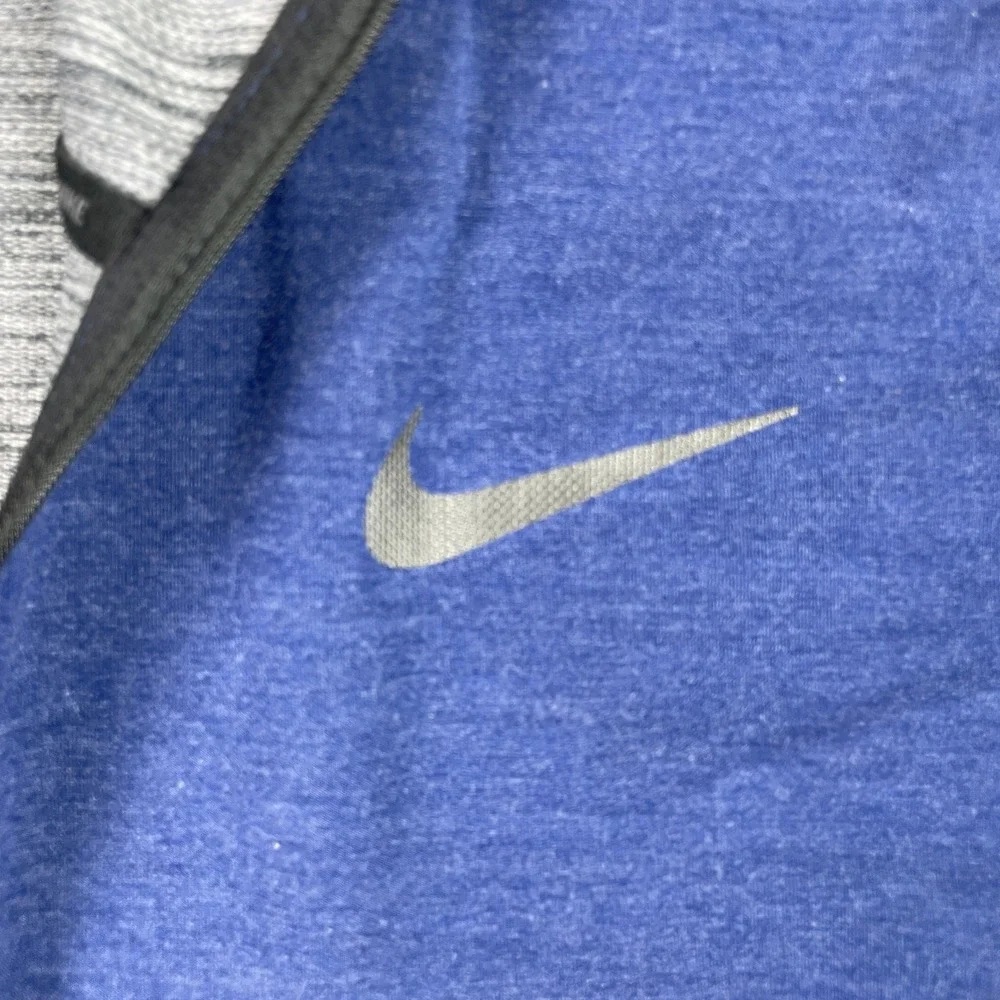 Nike Hoodie Mens XL Blue Rayon Dri-Fit Full Zip Training Sweatshirt 742210-429